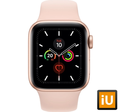 Apple Watch Series 5 (40mm) aluminium, sportbandje Goud (Roze)